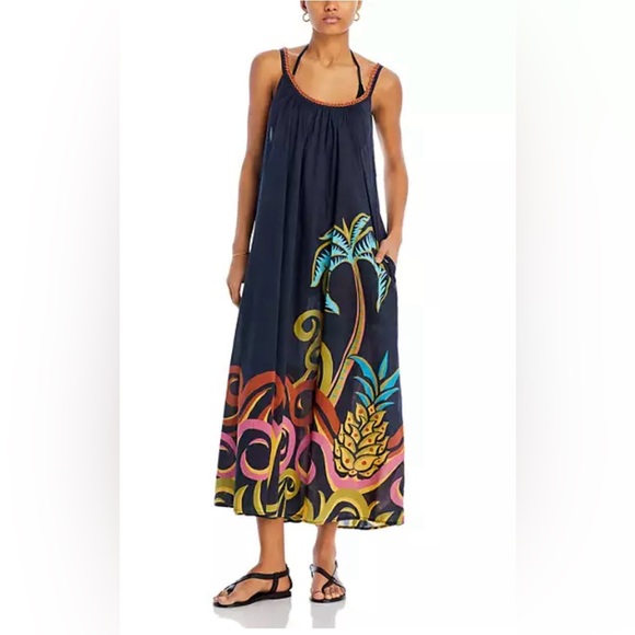 FARM Rio Other - FARM Rio Pineapple Wave Maxi Dress Swim Cover-Up Size Small